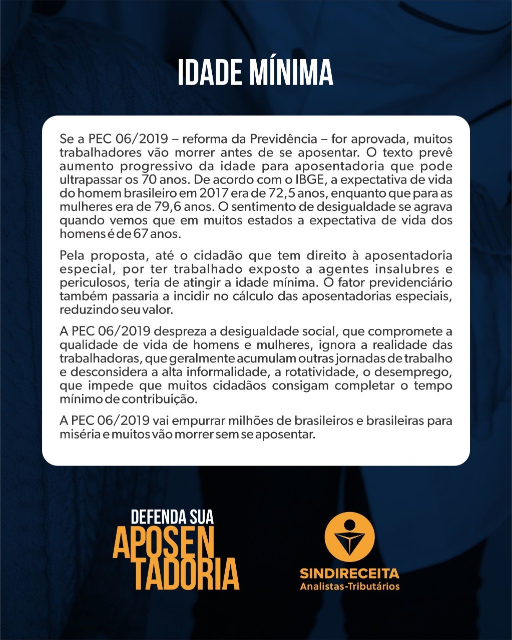 IDADE M NIMA DEFENDA SUA APOSENTADORIA SINDIRECEITA
